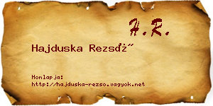 Hajduska Rezső névjegykártya